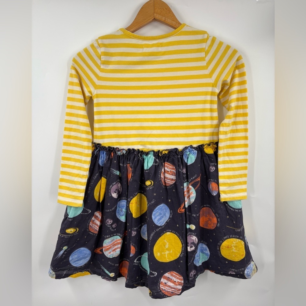 Tucker + Tate Yellow Striped Space Celestial Ruffle Dress - Girl’s Size 7 - Picture 3 of 8